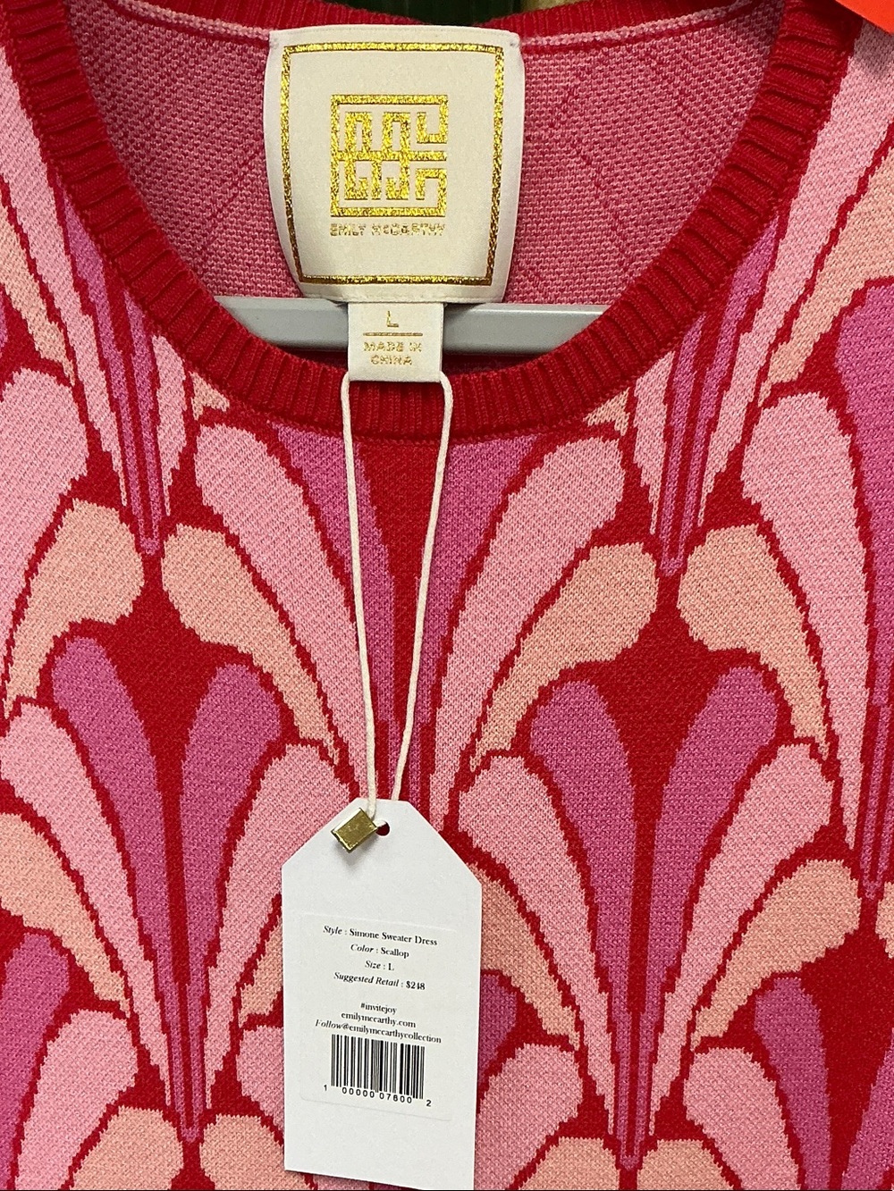 Sleeveless Midi Dress in Hot Pink and Light Pink - Picture 2 of 2